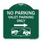 Signmission No Parking Valet Parking W/ Right Arrow W/ Car Tow Graphic Alum Sign, 18" x 18", GW-1818-23644 A-DES-GW-1818-23644 - alternate 1